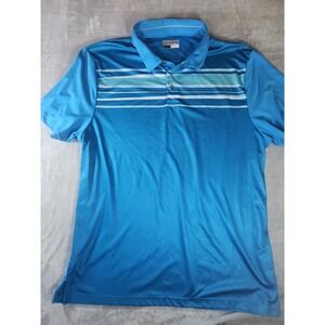 Men's Blue Striped Polo Shirt